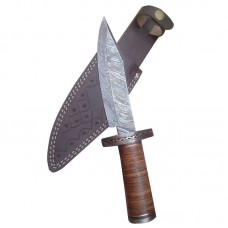 Damascus Handmade Beautiful Bowie Knife